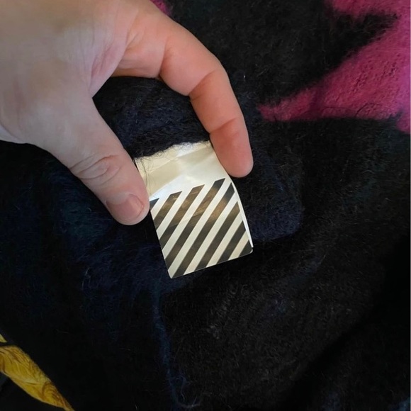 OFF WHITE MOHAIR DIAGONALS LS SWEATER SZ SMALL - Picture 4 of 7